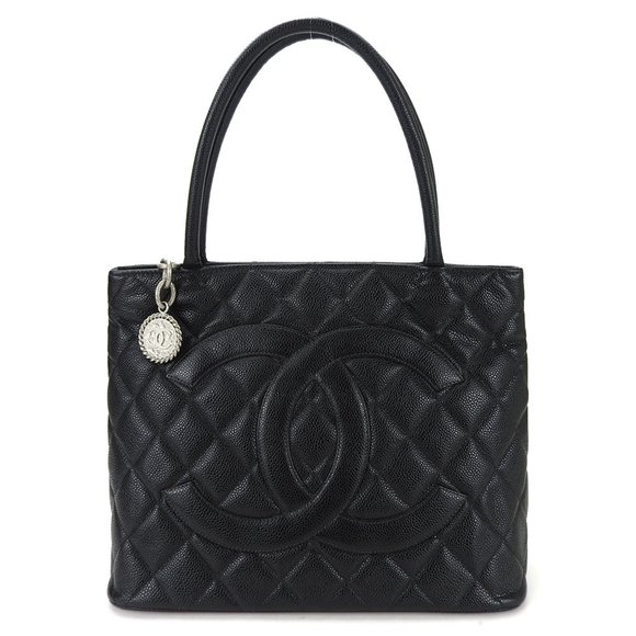 CHANEL Black Caviar Leather Tote Bag - Picture 1 of 7